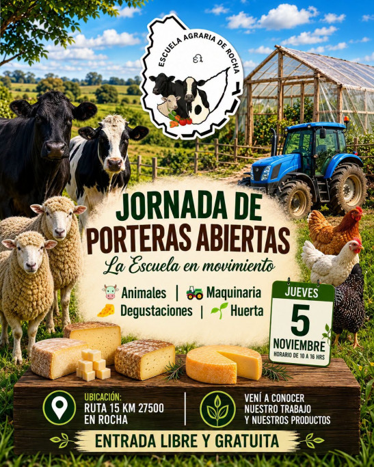 Jornada de Porteras Abiertas en la Escuela Agraria de Rocha: “La Escuela en movimiento”