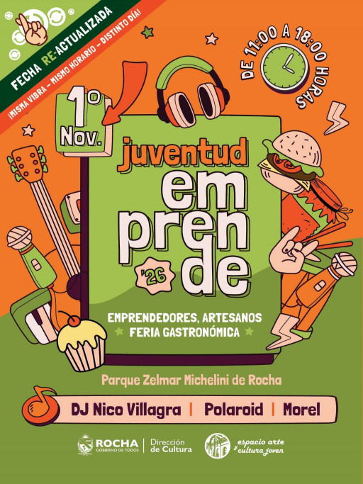 Título para metadatos: Juventud Emprende 2026: feria de emprendimientos y música en Rocha