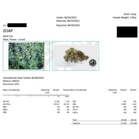 3.5 Grams of Zoap Full Spectrum THCa Flower