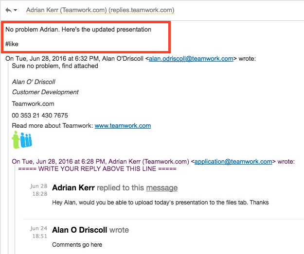 Replying To Messages And Comments From Your Email Teamwork Projects