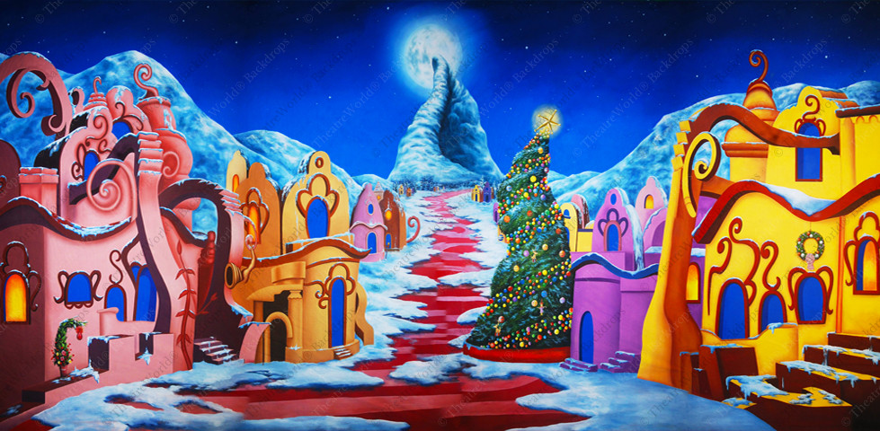 Whoville Christmas Backdrop Rentals TheatreWorld 