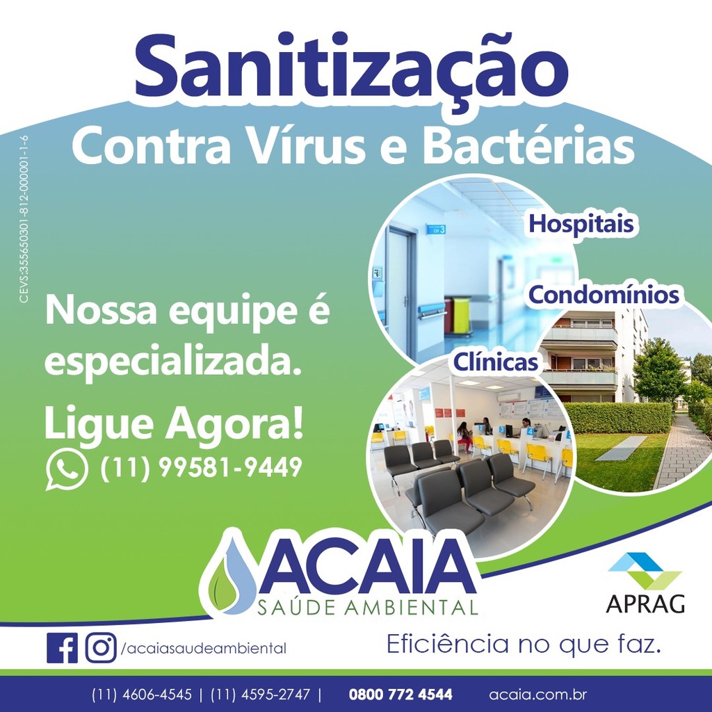 #EmpresaAssociada - ACAIA promove sanitização de ambientes 