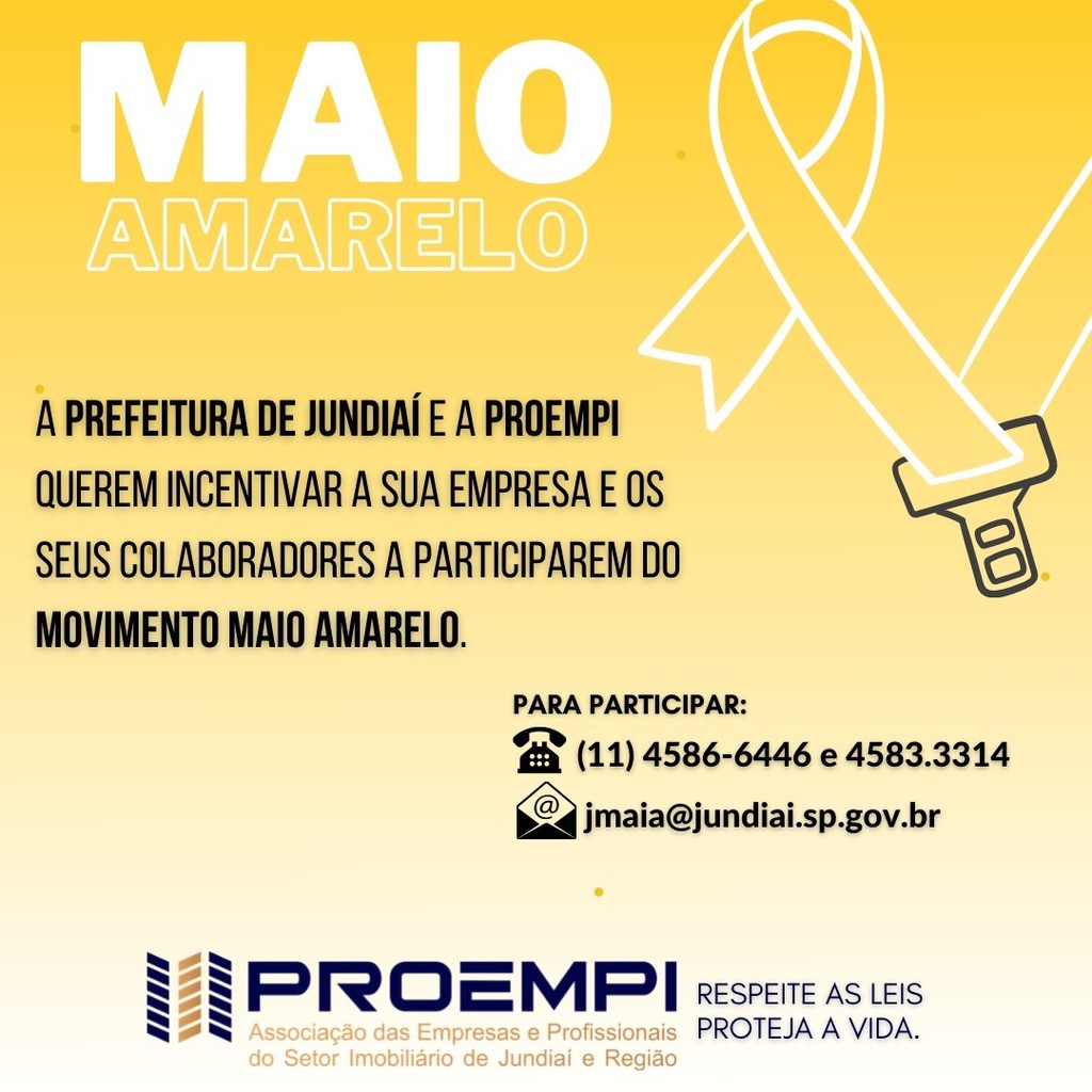Prefeitura de Jundiaí e PROEMPI convidam sua empresa para participar do Movimento MAIO...
