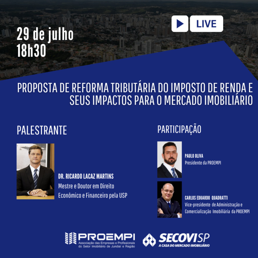 PROEMPI e Secovi organizam webinar gratuito para debater os impactos da Reforma...