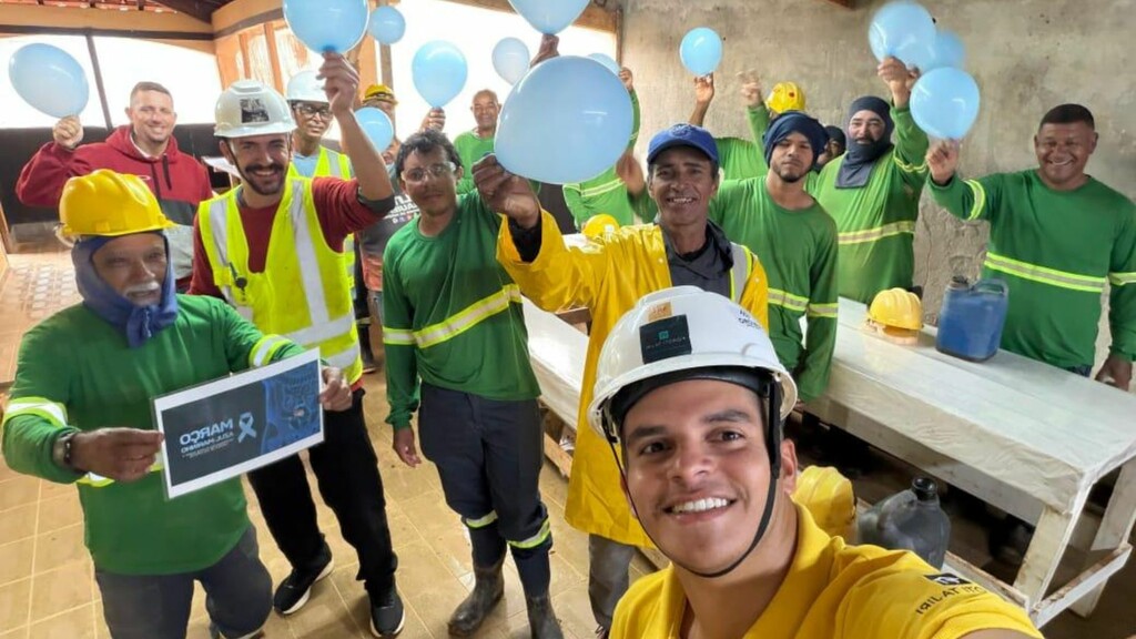 Applausi promove campanha Março Azul nos canteiros de obras e reforça a importância da prevenção