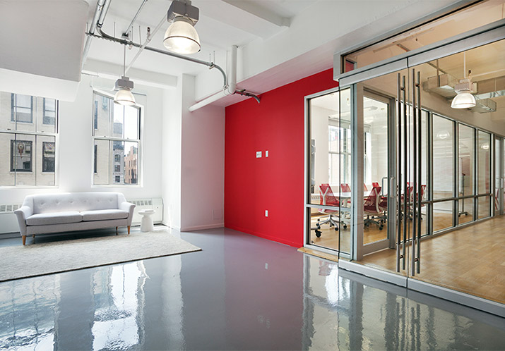 Manhattan office space for rent with conference rooms and oversized windows at 50 west 23rd st in Flatiron NYC.