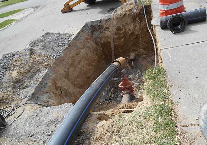 pre-chlorinated pipe bursting technique