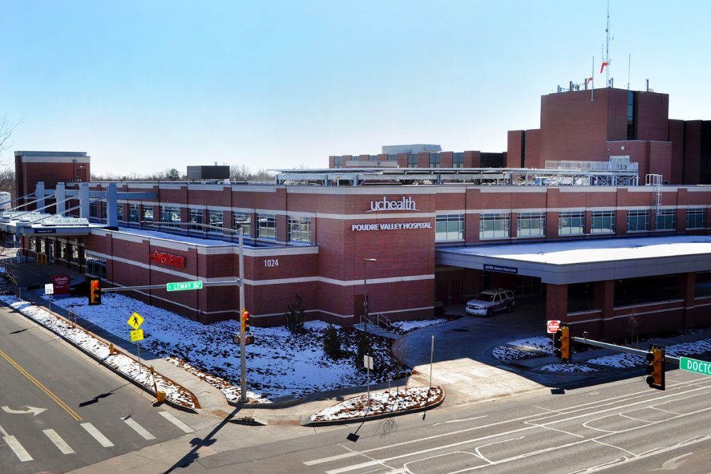 view of hospital's new emergency department from across the street