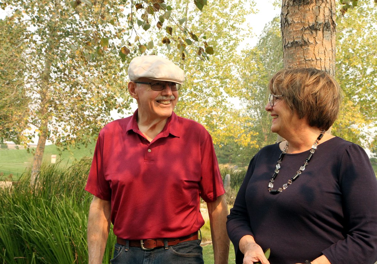 Dave and Judy Kersten walk together. The two joined together in preventing diabetes as well by joining a UCHealth Diabetes Prevention Program.
