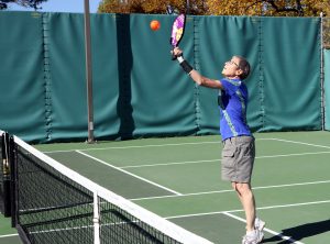 Barbara Smith plays pickleball in this photo. Smith was diagnosed with Parkinson's Disease in 2000.