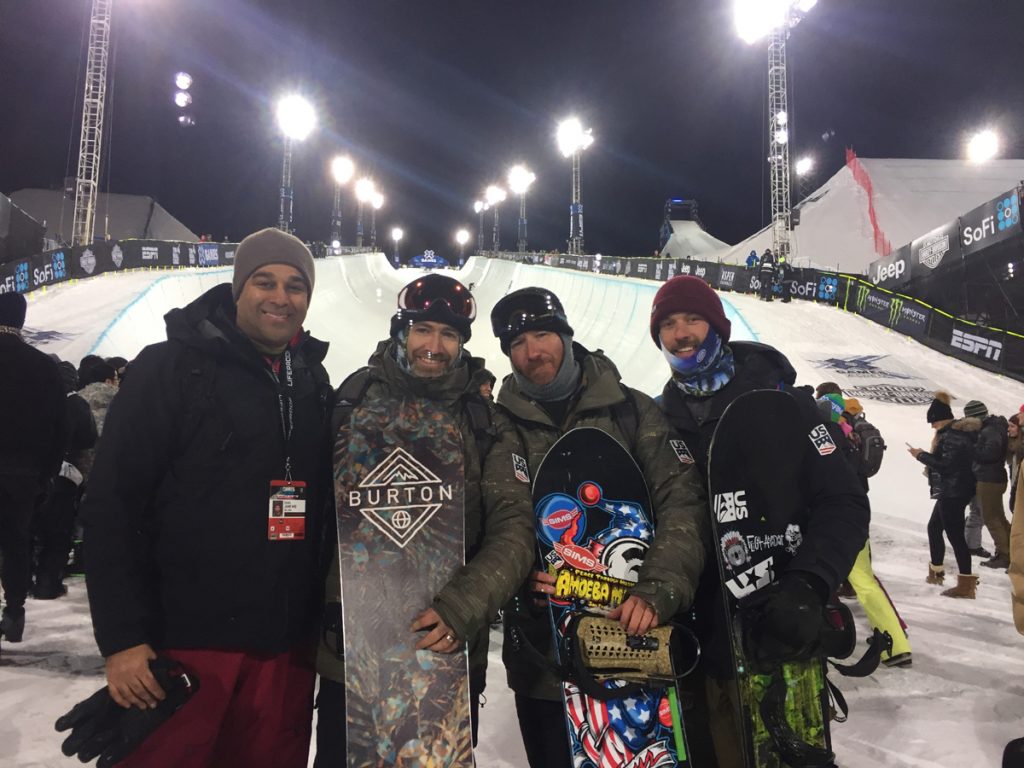 Dr. Sunil Jani offers gold-medal care at UCHealth Orthopedics Clinic-Longmont. Here he stands at the bottom of the halfpipe in Aspen where he tended to athletes during the X Games.