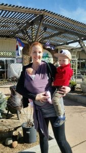 Alicia Atchison holding her son, Miles, and daughter, Fiona.