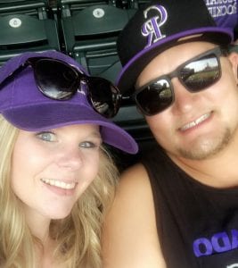 Car accident survivor Devyn Brinkerhoff poses with her fiancé, Caleb Olson.