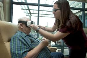 patient using virtual reality in health care