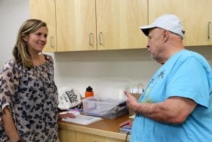 Julie talks with ray