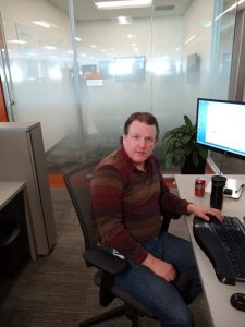 Andy Post at his desk