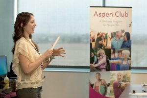 women talking at longmont seniors program
