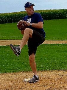 Just a year ago, Hnida was hurling a baseball with “Field of Dreams” cornfields in the background. Photo courtesy of Dave Hnida