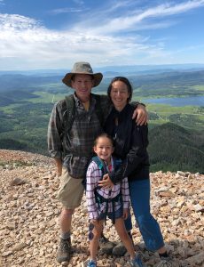 Matthew, Alex and Jade Mathisen are shown at the top of Hahn's Peak in this photo.