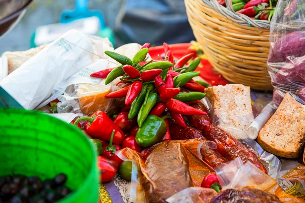 a variety of fresh chiles