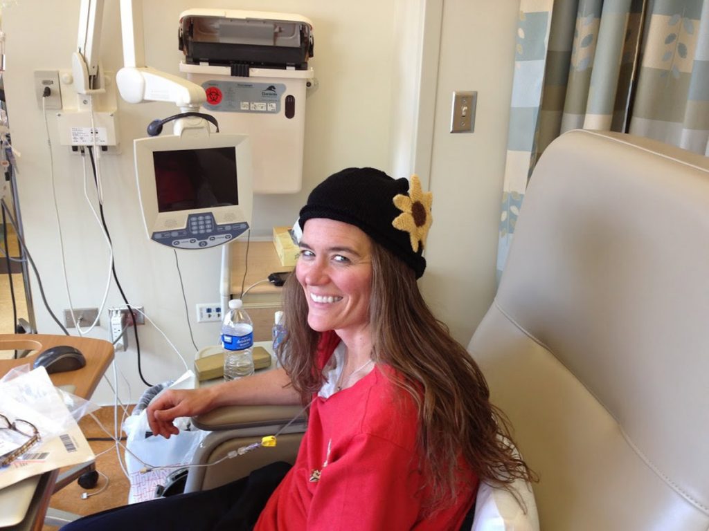 Marybeth Hoffman fighting pancreatic cancer during chemotherapy