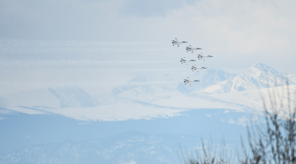 Fighter jets with the Thunderbirds flew over UCHealth Medical Center of the Rockies to honor health workers who are fighting the COVID-19 pandemic.