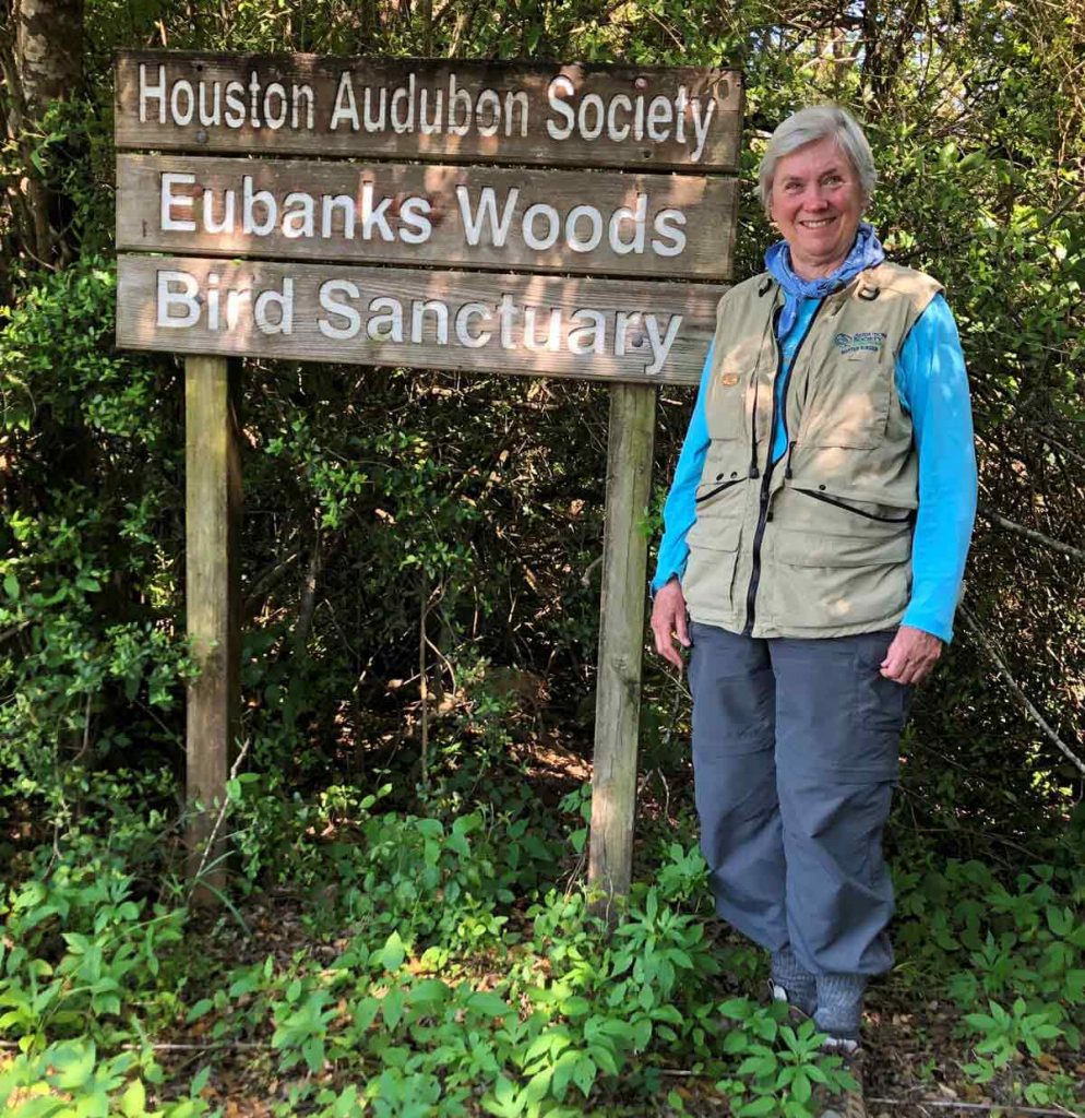Martha Eubanks is seeing clearly again after cataract surgery and her eyes are not drying out thanks to the Dextenza eye insert. Here, she poses at the Eubanks Woods Bird Sanctuary in Houston
