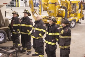 Members of the Magnolia Fire Department observe