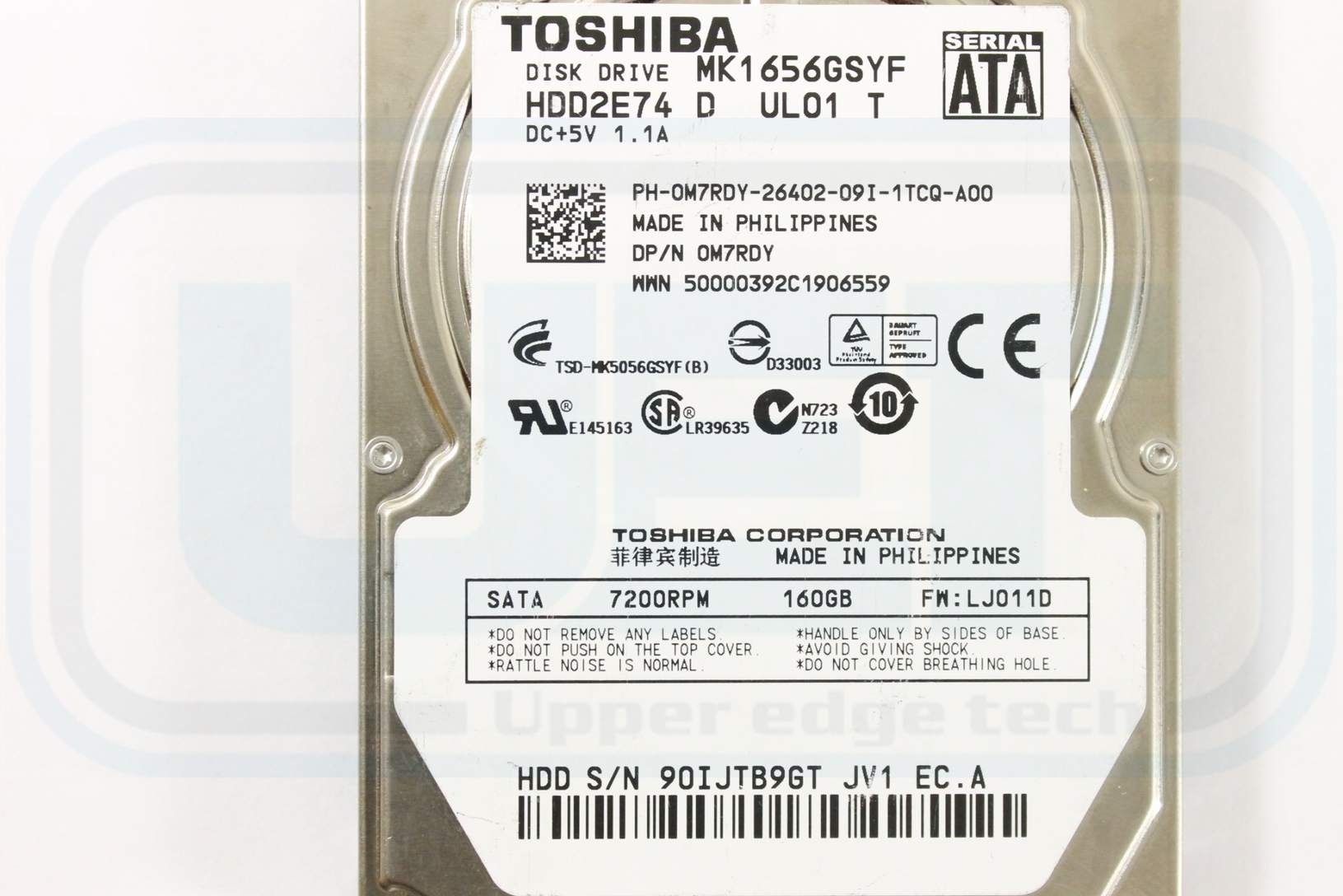 Dell M7RDY MK1656GSYF 2.5 SATA 160GB 7200 C//F Toshiba Laptop Hard Drive Latitude D630