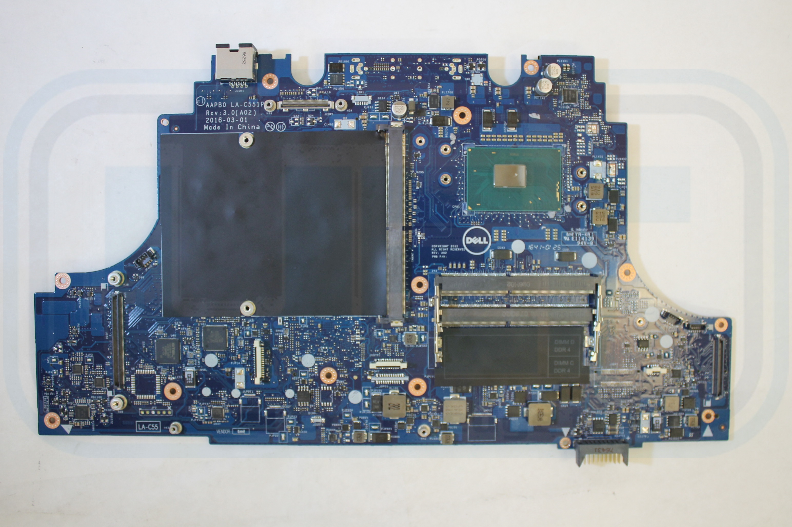 Dell Motherboard Xeon E3-1505M v5 2.8 GHz NR6XM Precision 7710 - Upper ...