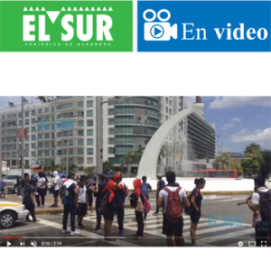 Bloquean 200 estudiantes de la ESEF la avenida Costera para exigir el pago de becas