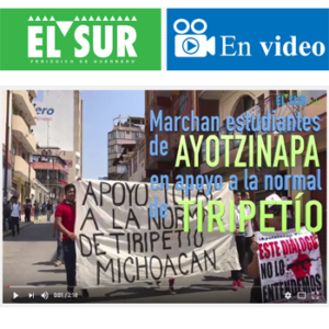 Normalistas marchan por Tiripetío