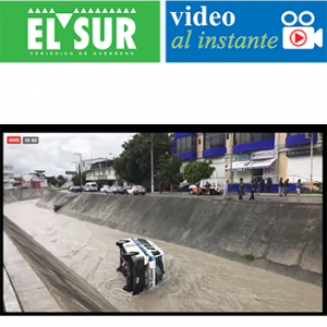 Accidente en el encauzamiento del Huacapa deja tres heridos al caer una Urvan al río