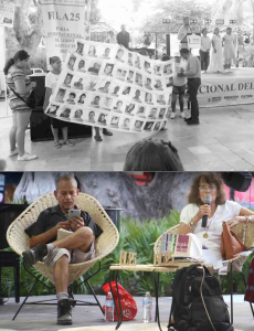 Inauguran la FILA con protestas de familiares por el retiro de fotos de desaparecidos en el Zócalo