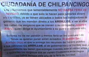Dejan lonas con amenazas en Chilpancingo; no se permitirán la feria ni el pendón, dicen