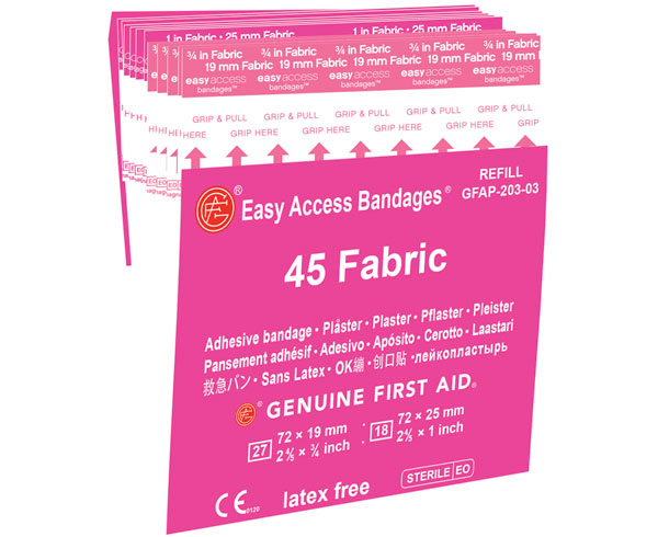 Easy Access Bandages 45 Fabric, Box/10 < Genuine First Aid #9999-2030-3 