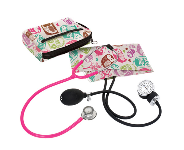 Aneroid Sphygmomanometer / Clinical Lite Stethoscope Kit, Adult, Owls Cream, Print < Prestige Medical #A121-OCM 