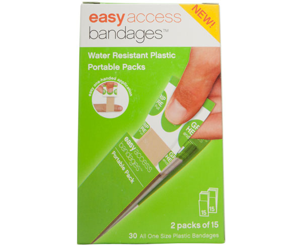 Easy Access Bandage Retail Box Plastic, '' x 3'', Box/30 < Genuine First Aid #0095-3200 
