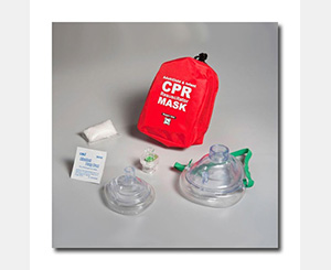 CPR Pocket Mask Resuscitator Adult/Child & Infant Soft Case W/ One Way Valve - RED < WNL #FAK5000SGI-RED 