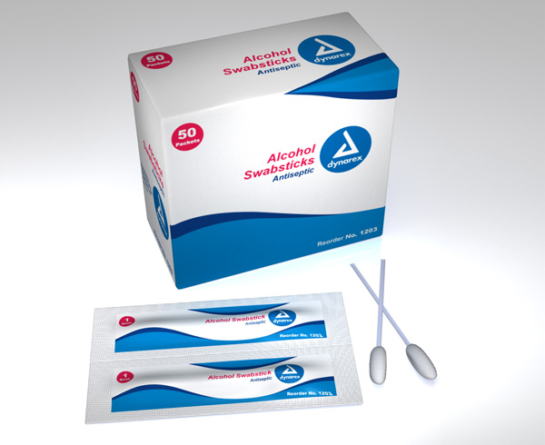 Acetone Alcohol Swabsticks, 4", Box/50 < Dynarex #1203 