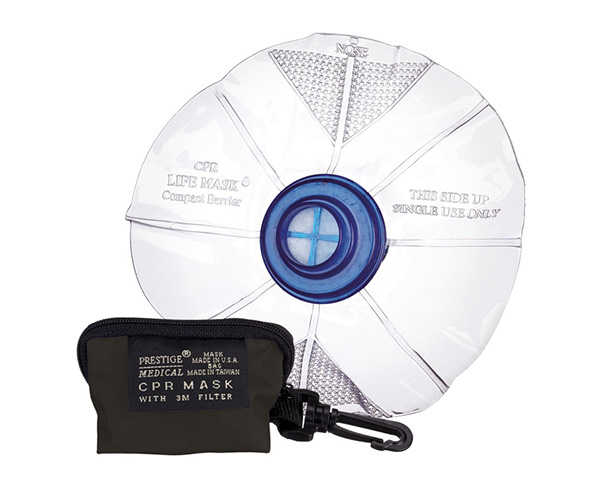 CPR Mask Lifemask in Keychain Bag, Adult, Black < Prestige Medical #M2-BLK 