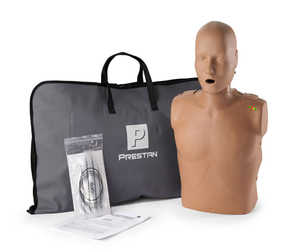 Professional CPR/AED Training Manikin w/ CPR Monitor, Adult, Dark Skin < PRESTAN #PP-AM-100M-DS 