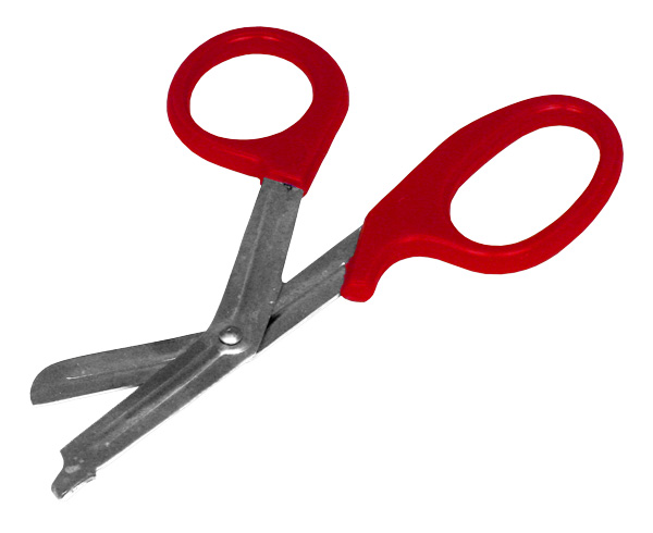 Paramedic Shears, 7 1/4", Red < 
