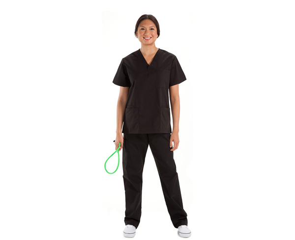 Premium Five Pocket Unisex Scrub Pant, Large, Black < Prestige Medical #401-BLK-L 