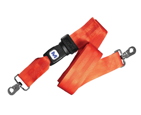 Nylon Backboard Strap, 2-Peice, 5' w/ Metal Push Button Buckle, Orange < Morrison Medical #1210OR 