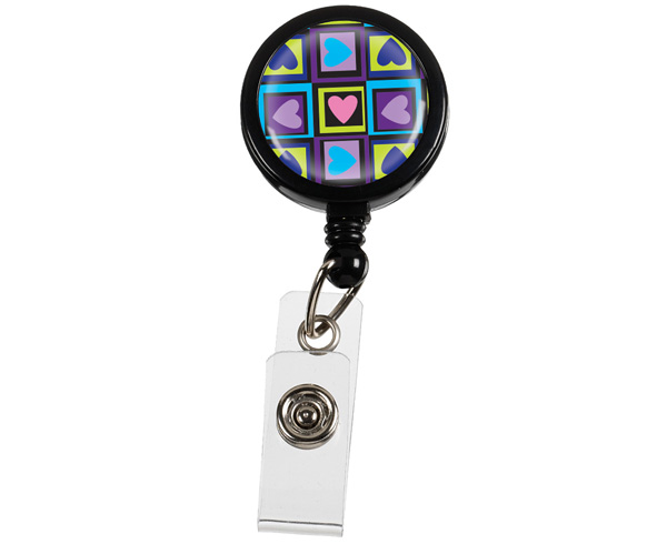 Retracteze ID Holder, Bulk, Four Square Hearts, Print < Prestige Medical #13-B-FSH 