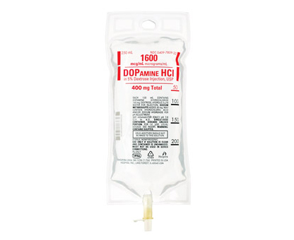 Dopamine HCl in 5% Dextrose Injection, USP 1600mcg/mL - 250mL Bag < Hospira 