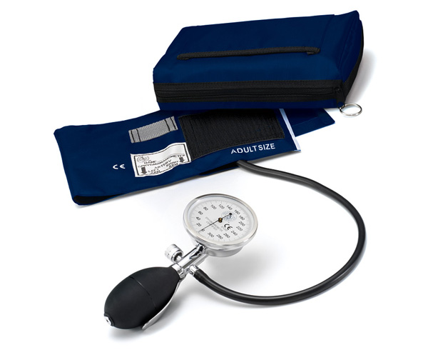 Single-Hand One-Tube Aneroid Sphygmomanometer, Adult, Navy < Prestige Medical #887-NAV 
