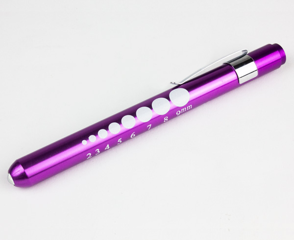 Aluminum Penlight w/ Pupil Gauge & Ruler, Purple < EverReady #DX10282P 