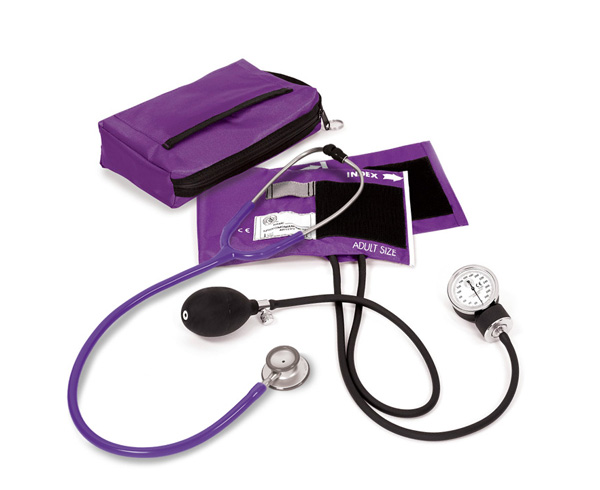 Aneroid Sphygmomanometer / Clinical Lite Stethoscope Kit, Adult, Purple < Prestige Medical #A121-PUR 